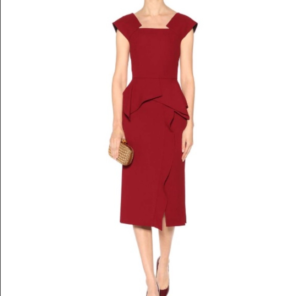 Roland Mouret Sawleigh wool-crepe peplum dress NWT